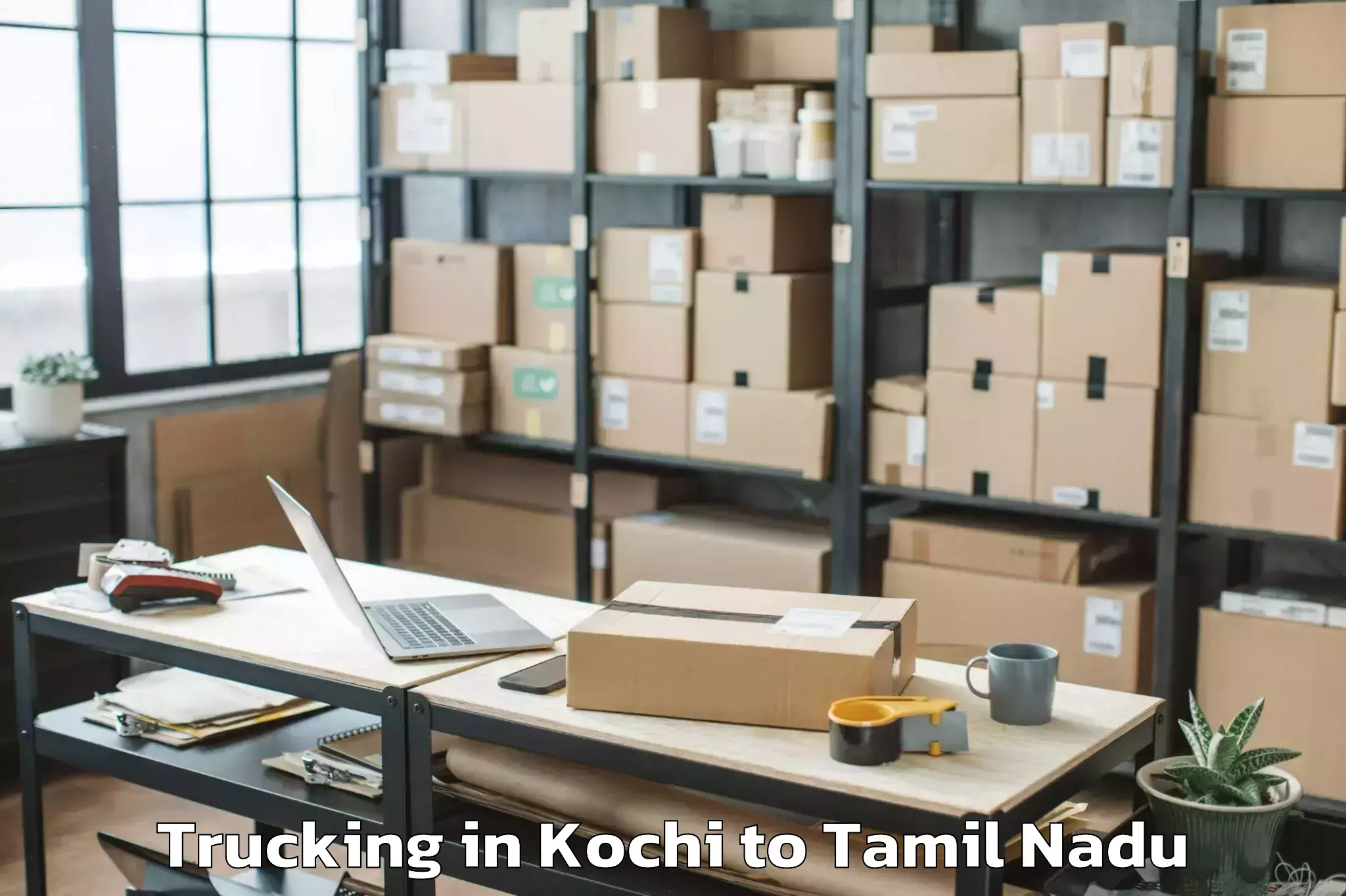 Top Kochi to Turaiyur Trucking Available